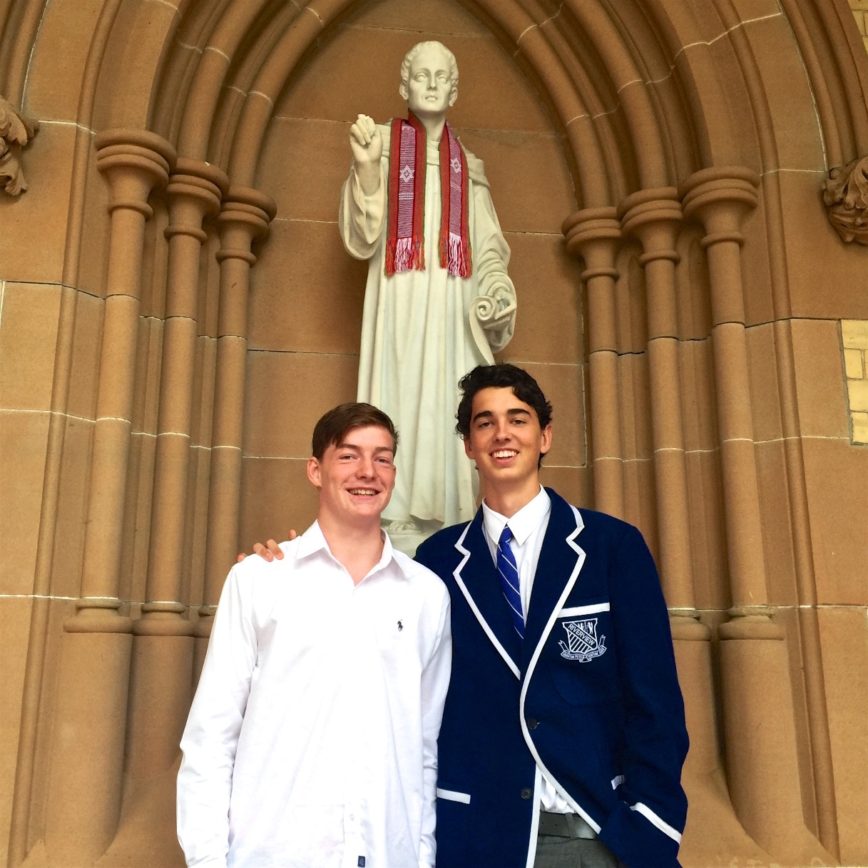Sam and Hamish from St Ignatius' College Riverview shared their 'immersion' experiences of Railaco Mission with the St Canice Community and mingled with parishioners during morning tea after the Mass